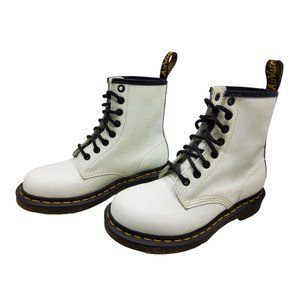 the original dr martens womens white leather lace up boots